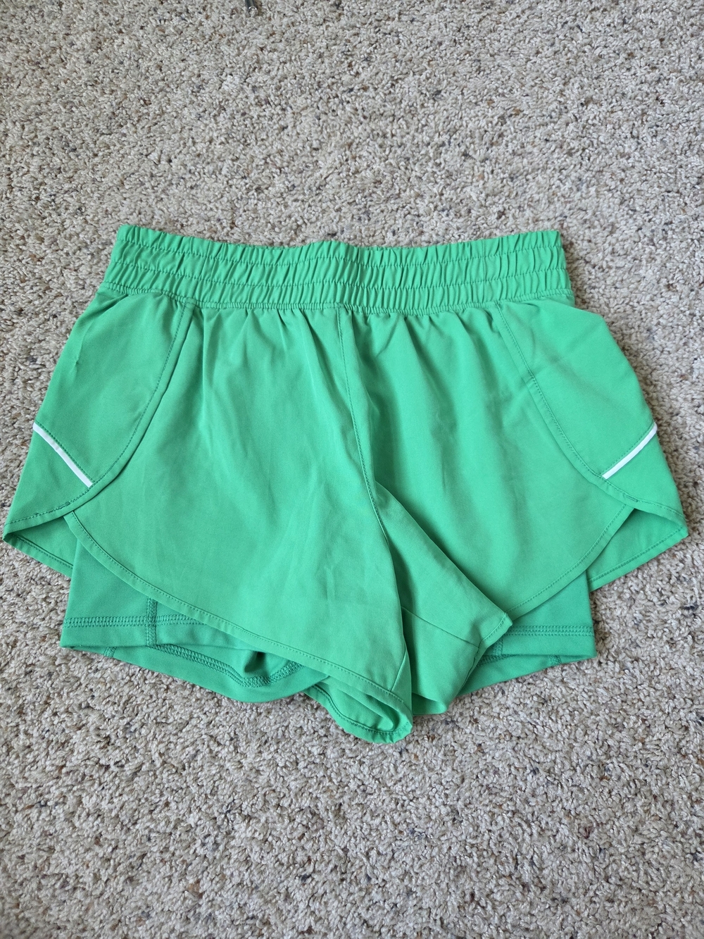 Women’s Green Layered Athletic Shorts
